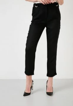 LELA HIGH WAIST TROUSERS - Pantalones - Black, Mujer