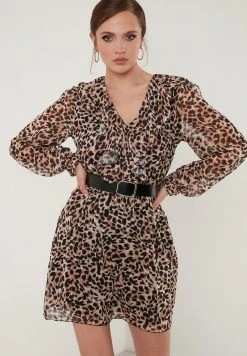 LELA Vestido Informal - Mottled Brown , Mujer