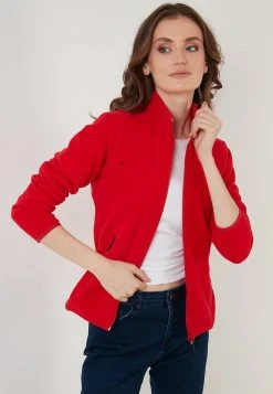 LELA HIGH COLLAR ZIPPER - Forro Polar - Red , Mujer -LELA Ventas 2024 9f8ffa512f374321b9b4153ed419dc7d