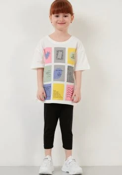 LELA REGULAR FIT T-SHIRT AND LEGGINGS - Leggings - White , Mujer