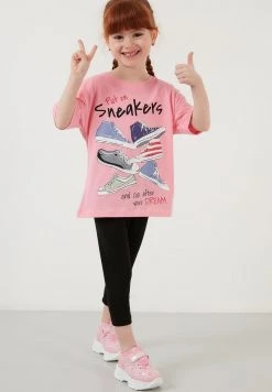 LELA REGULAR FIT T-SHIRT AND LEGGINGS - Leggings - Pink, Niños