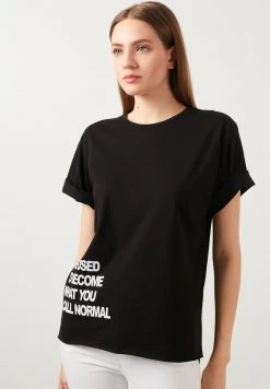 LELA Camiseta Estampada - Black , Mujer