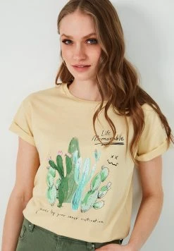 LELA Camiseta Estampada - Yellow, Mujer