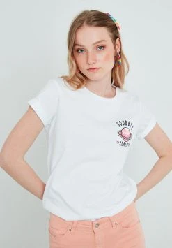 LELA REGULAR FIT - Camiseta Estampada - White, Mujer