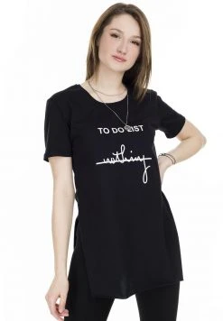 LELA Camiseta Estampada - Black , Mujer