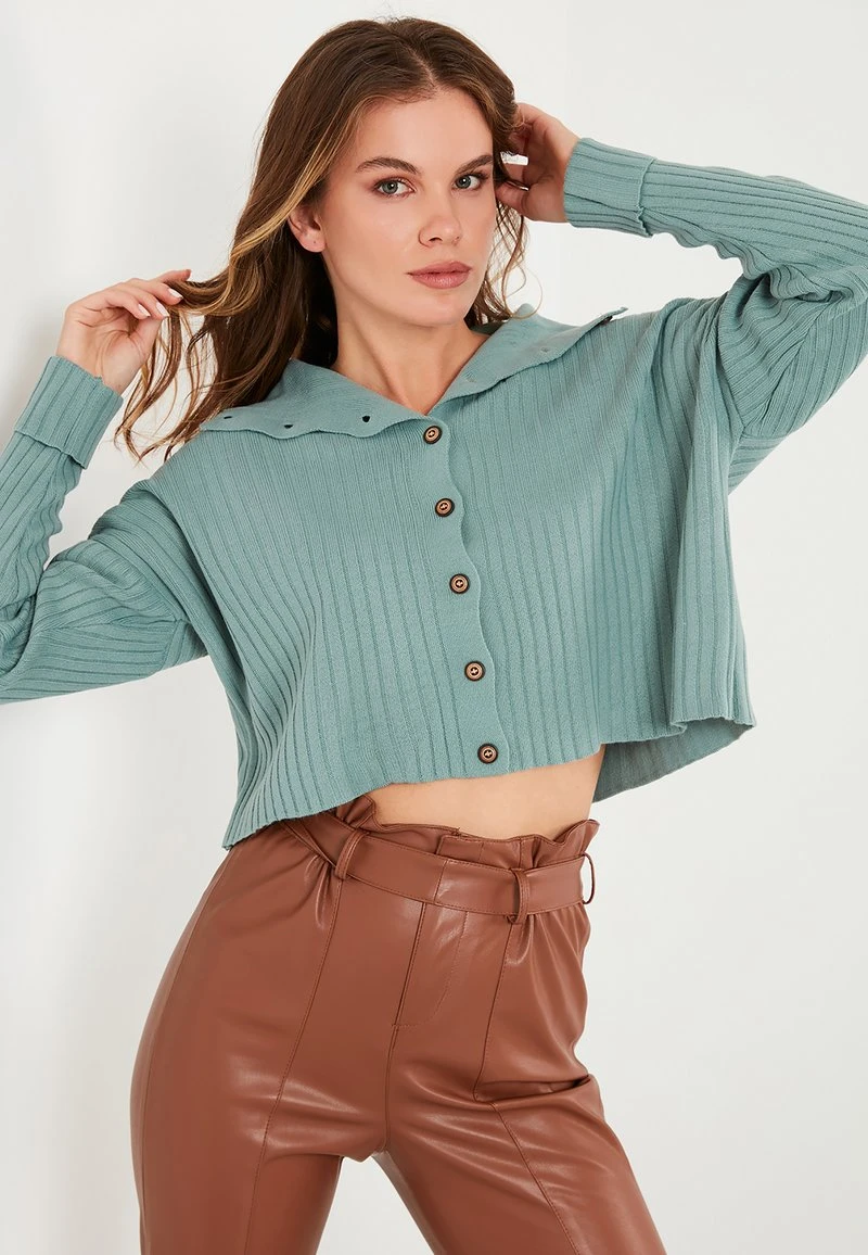 HIGH COLLAR - Chaqueta de punto - sea green LELA HIGH COLLAR - Chaqueta De Punto - Sea Green, Mujer -LELA Ventas 2024 b524b20fb8f74bb883ae21d7d188450e