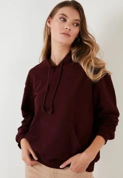 LELA BACK PRINT - Jersey Con Capucha - Dark Plum Color, Mujer -LELA Ventas 2024 c5a09572234f4db3b1df47076a5a3917