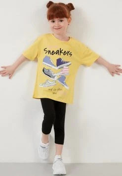 LELA REGULAR FIT T-SHIRT AND LEGGINGS - Leggings - Yellow , Niños -LELA Ventas 2024 c7d35bb4d2844d968273825ed318569f