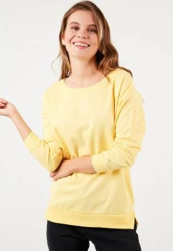 LELA CREW NECK BASIC - Sudadera - Yellow , Mujer -LELA Ventas 2024 ccc74b5b031a43d896789acee2092f08