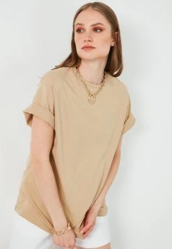 LELA Camiseta Estampada - Camel , Mujer -LELA Ventas 2024 ce15cc355ab24cdaa0d86db6b61df913