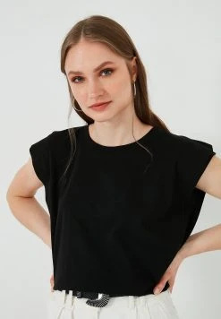 LELA Camiseta Básica - Black , Mujer