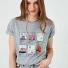 LELA Camiseta Estampada - Grey-melange, Mujer