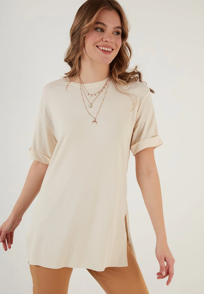 OVERSIZE CREW NECK SLIT DETAILED - Blusa - stone colored LELA OVERSIZE CREW NECK SLIT DETAILED - Blusa - Stone Colored, Mujer -LELA Ventas 2024 dd290237b4694890849bb596e2c9f48d