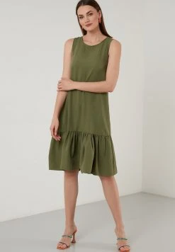 LELA REGULAR FIT MIDI - Vestido Informal - Khaki , Mujer -LELA Ventas 2024 dea1e8dca18f4b23bfb5d51bfefcf254