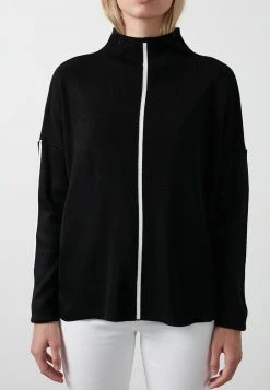 LELA Jersey De Punto - Black-ecru , Mujer