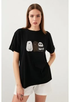 LELA OVERSIZED - Camiseta Estampada - Black , Mujer