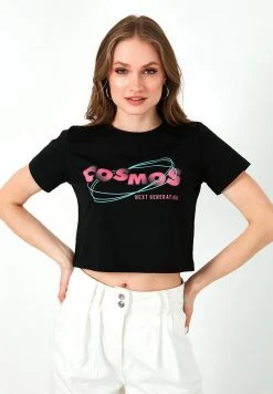 LELA Camiseta Estampada - Black , Mujer