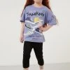 LELA REGULAR FIT T-SHIRT AND LEGGINGS - Leggings - Lilac, Niños
