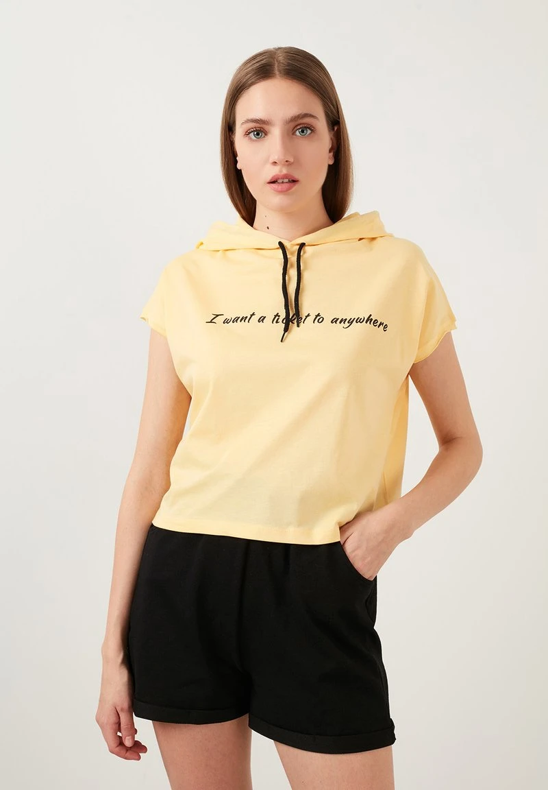 LELA Jersey Con Capucha - Yellow, Mujer 3 LELA Jersey Con Capucha - Yellow, Mujer - Imagen 3