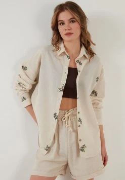 LELA Camisa - Stone Colored, Mujer