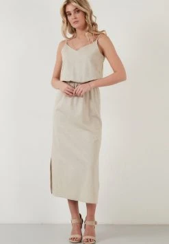 LELA Vestido Informal - Beige , Mujer