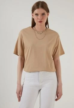 LELA Camiseta Estampada - Camel , Mujer -LELA Ventas 2024 f81427a4a769445992a269ed1c668290