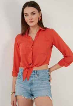LELA REGULAR FIT - Camisa - Coral , Mujer