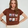 LELA Camiseta Estampada - Brown , Mujer
