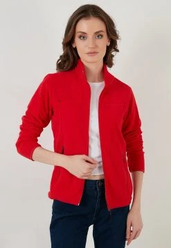 LELA HIGH COLLAR ZIPPER - Forro Polar - Red , Mujer -LELA Ventas 2024 ff308b8c4a2e47a7a34da4e73a617492