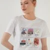 LELA Camiseta Estampada - White , Mujer
